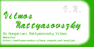 vilmos mattyasovszky business card